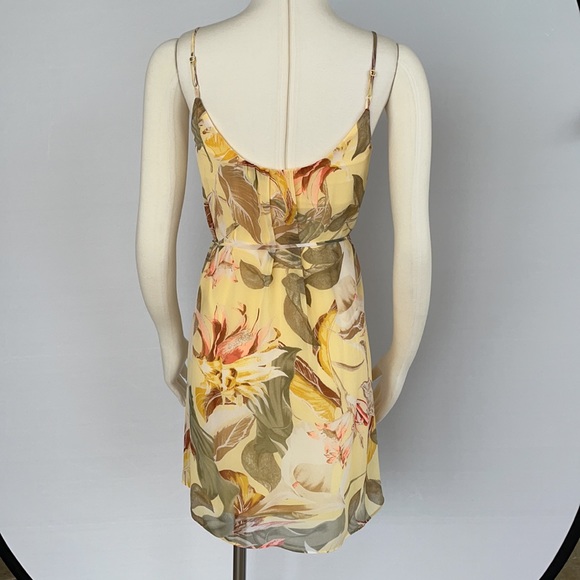 NWOT WHBM Yellow Tropical Print Slip Dress Size 0 - Picture 7 of 15